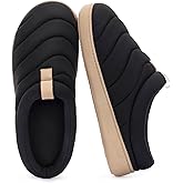 Zizor Men's Camp-Style Slip on Slippers Indoor Outdoor，Puffer House Shoes with Fleece Lining, Hard Sole & Memory Foam Cushioning