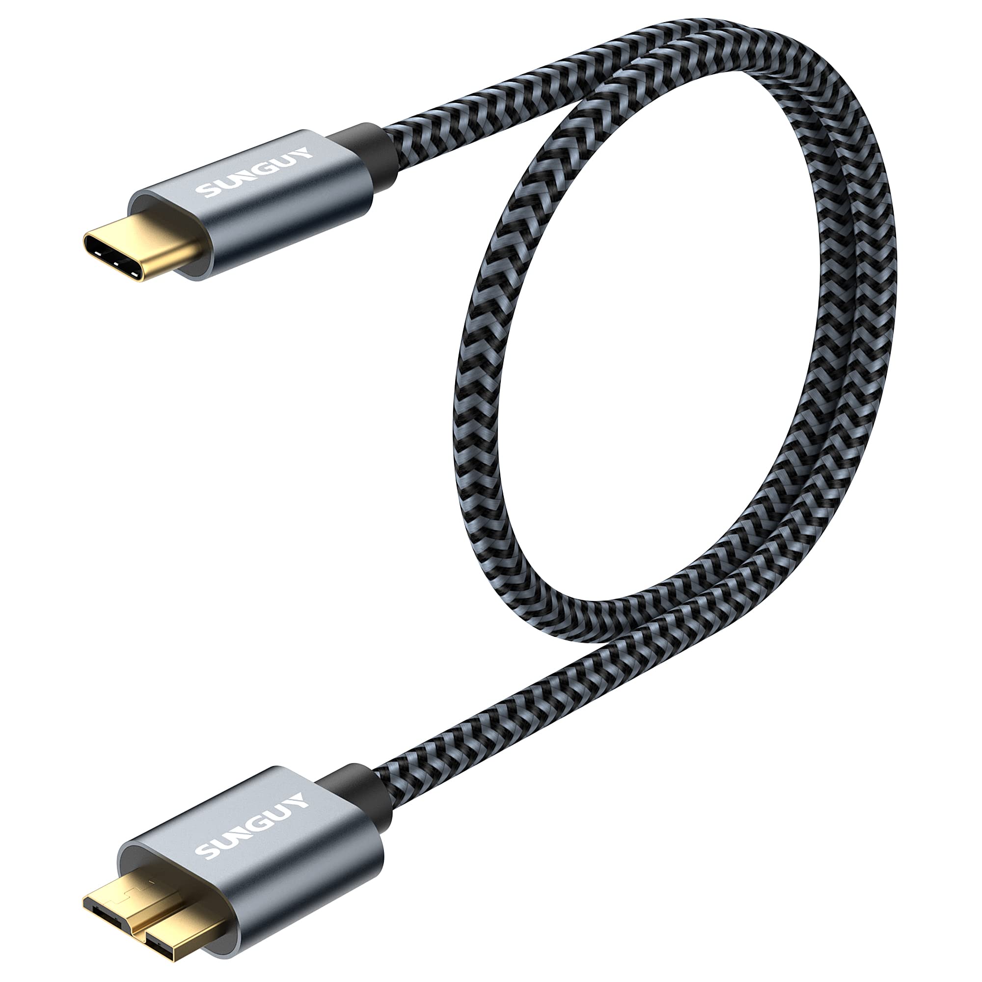 Photo 1 of SUNGUY 10Gbps Micro B to USB C Hard Drive Cable 1.5FT, USB 3.1 USB C to Micro B, High-Speed External Hard Drive USB C Cable for iPhone 16/15 Series, MacBook Pro/Air, iPad, WD Toshiba Westgate Seagate