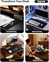 YSAGi Leather Desk Mat Large 100 x 50 cm Non-Slip Waterproof Black view 2