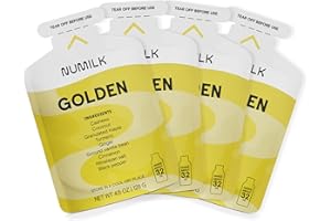 Pouches 4-Pack - Golden - Creamy Plant-Based Milk in Seconds - Easy-to-Use with the Numilk Nut Milk Maker Machine - Dairy Free Milk Beverage - One Pouch Makes 32oz