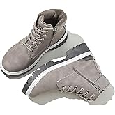 FINIWOR Ankle Boots for Women Hiking Boot Women Combat Boots Lace Up Womens Snow Boots Waterproof Fur Winter Boots Black Boots.