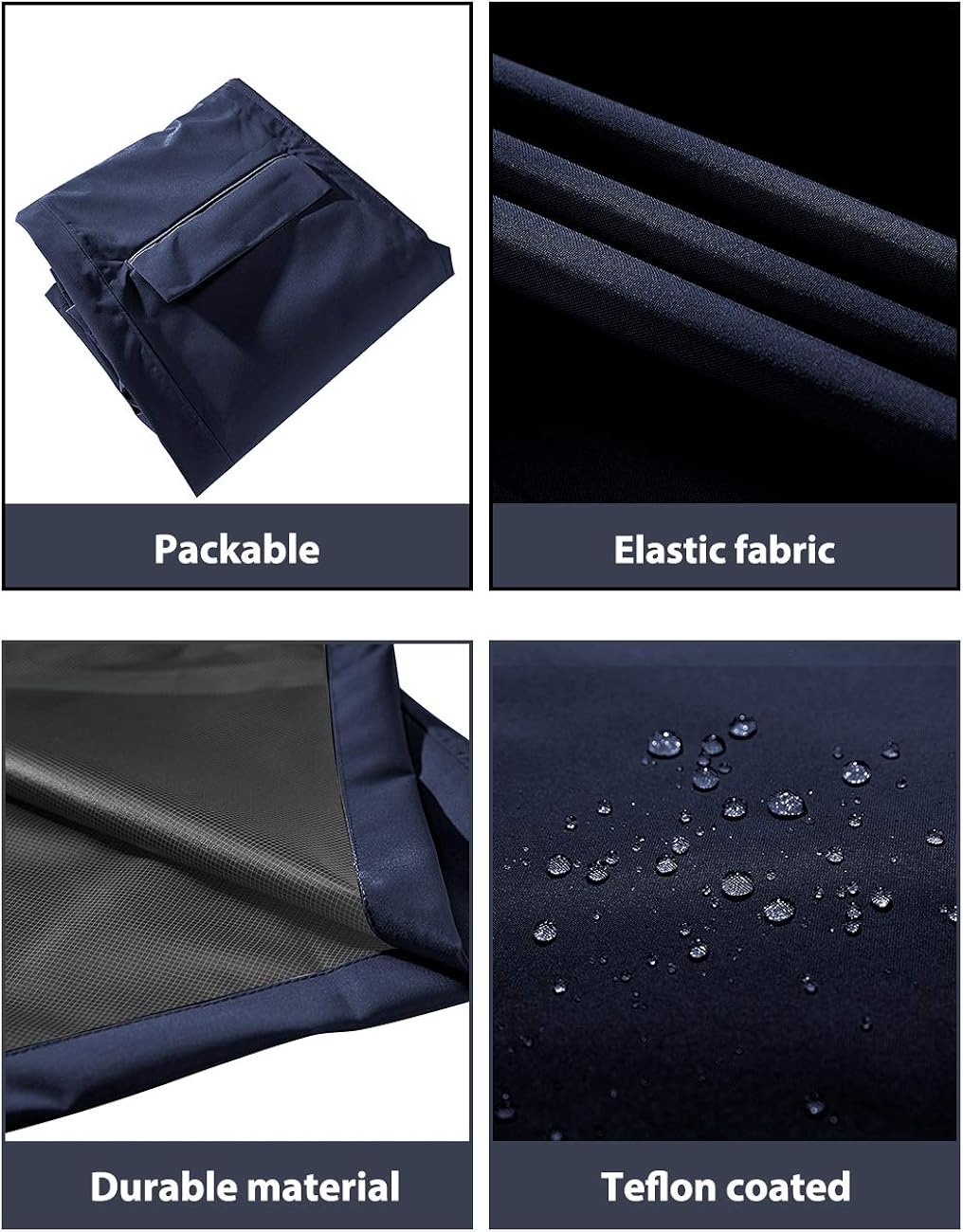 Wantdo Women's Lightweight Waterproof Raincoat Jacket with Hood Navy Blue M: Clothing