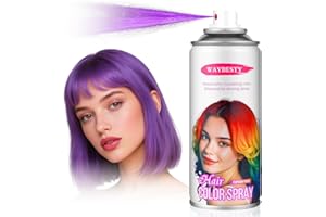 Waybesty Temporary Hair Color Spray For Kids Women Men, Washable Hair Color Wax Dye For Cosplay Party DIY, Christmas Party, Halloween Crazy Hair Day (Purple, 4.06 oz)