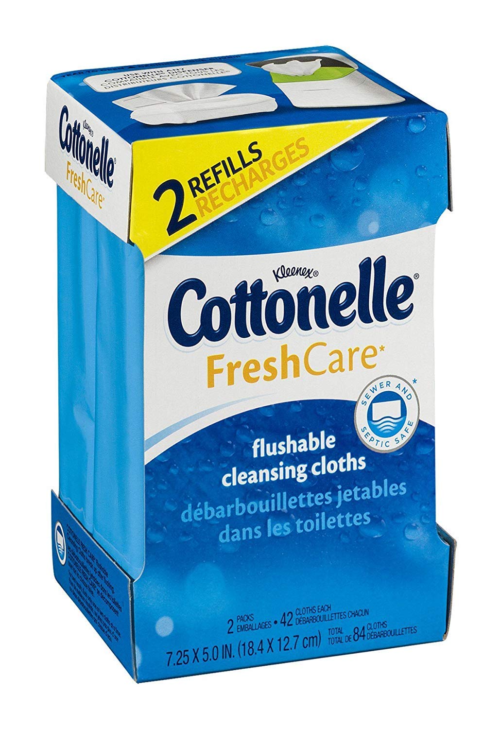 Photo 1 of Cottonelle Fresh Care Flushable Cleansing Cloths Refills 84 Ea Aging May Vary