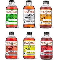 Teaonic Herbal Tea, Organic, Natural, Caffeine-Free, Handcrafted Brewed Unsweetened, Variety 12-Pack | Adrenal, Brain, Gut, Liver, Skin, Body