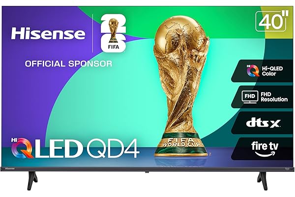 Hisense 40-Inch Class QD4 Series Hi-QLED FHD Smart Fire TV (40QD4QF) - Quantum Dot Color, DTS Virtual: X, Alexa Built in, Slim Bezel Design