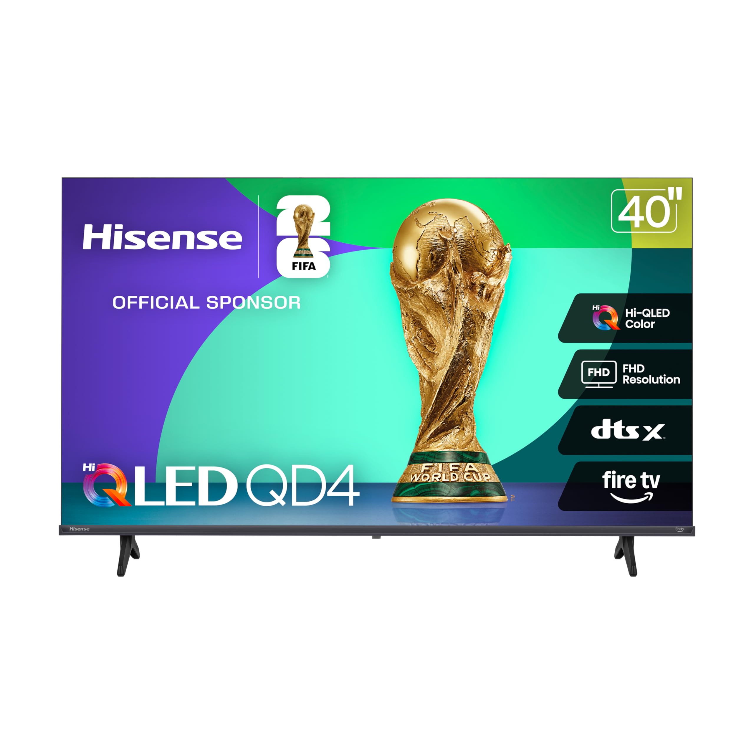 Photo 1 of Hisense 40-Inch Class QD4 Series Hi-QLED FHD Smart Fire TV (40QD4QF, 2025 Model) - Quantum Dot Color, DTS Virtual: X, Alexa Built in, Slim Bezel Design