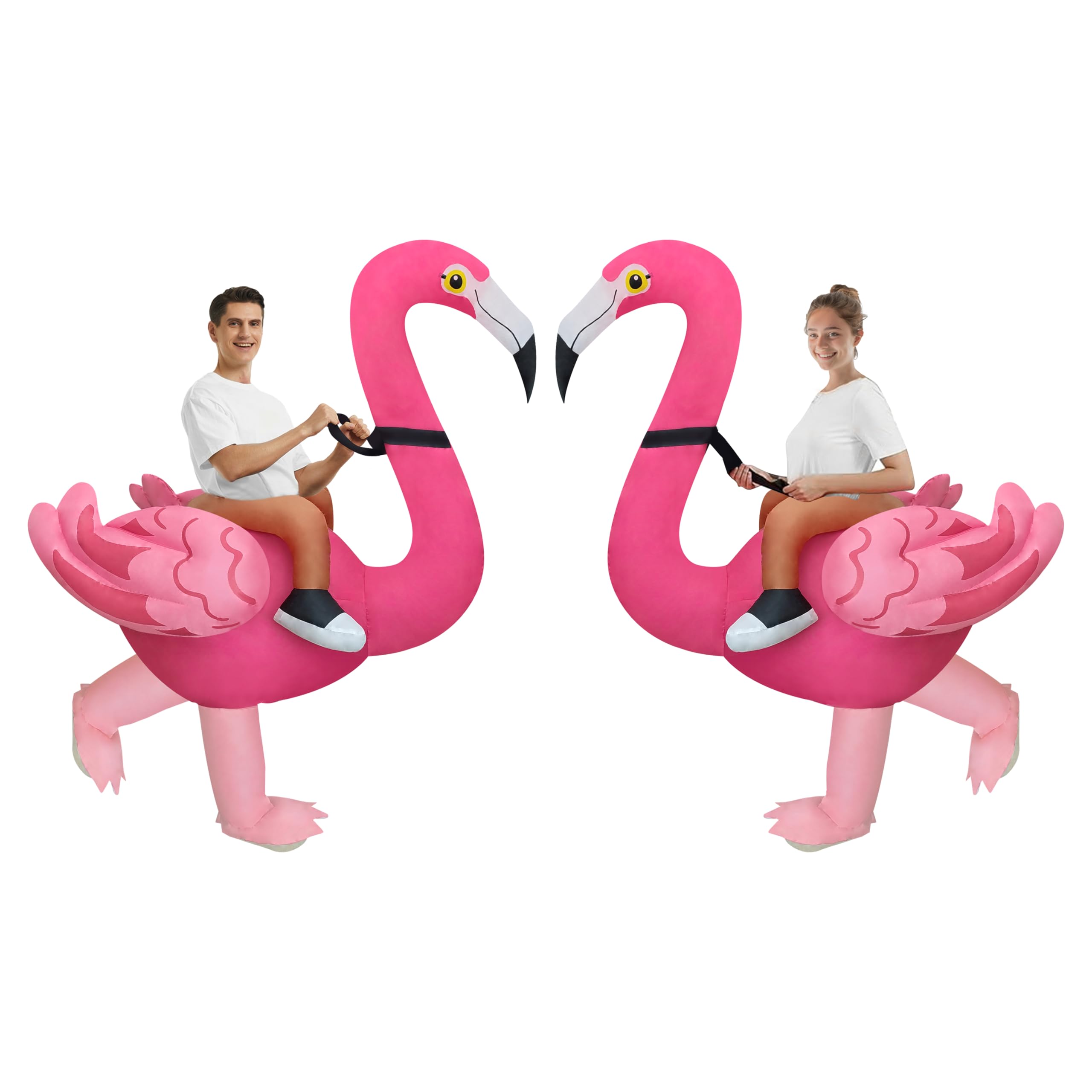 Photo 1 of **missing parts** NiSotieb 2 Packs Inflatable Flamingo Costume Riding Flamingo Blow-up Suit for Adlut/Halloween Costume/Birthday/Chirstmas (Pink Wing)