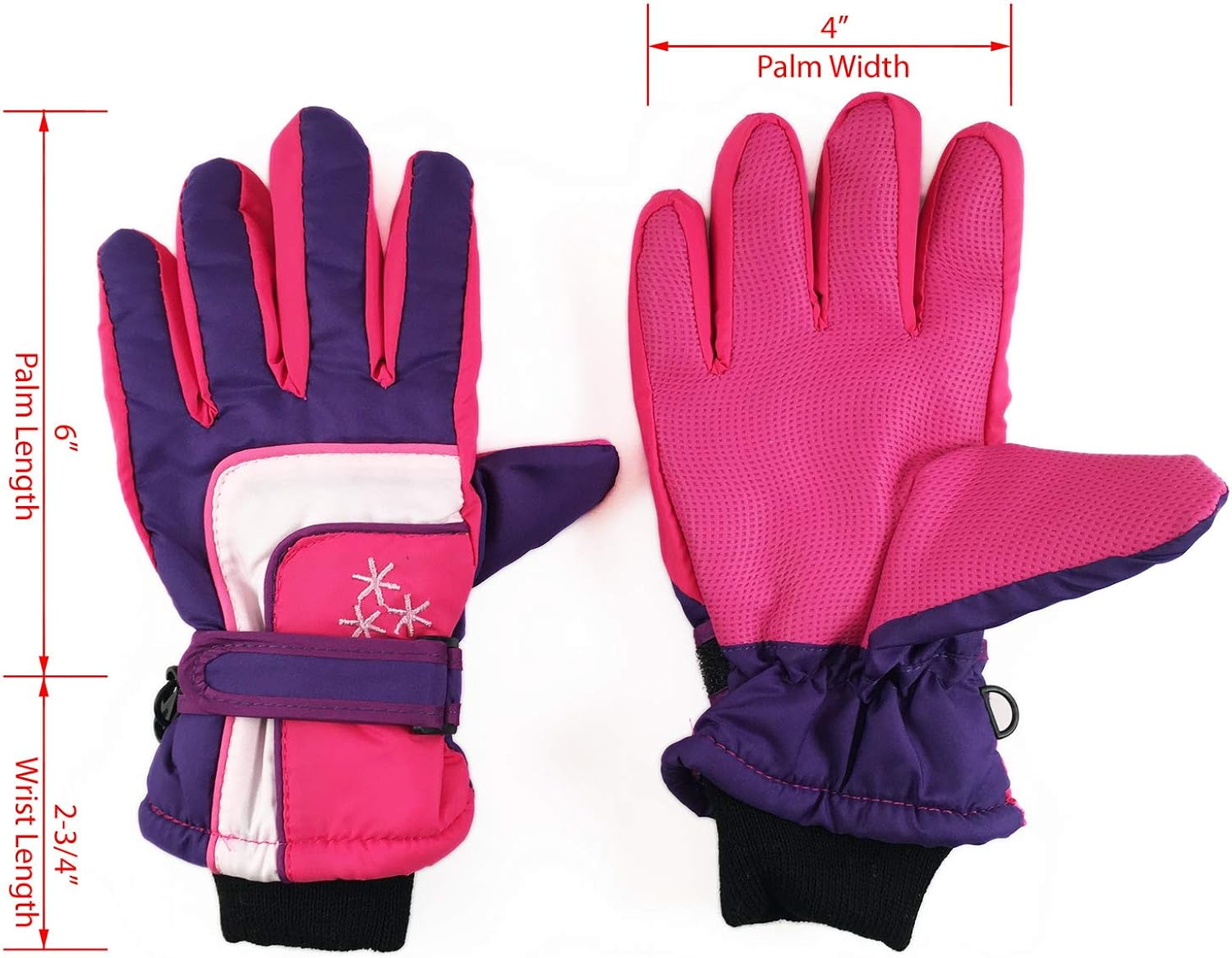 Insulated Winter Cold Weather Ski Gloves for Kids (Boys and Girls) Waterproof Windproof (Purple): Clothing