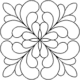 Quilting Creations Adante Feather Block Quilt Stencil, 7"
