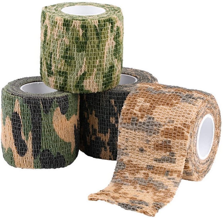 ADESUGATA 4 Pieces,Camo Tape Fabric,Camouflage Tape Wrap,Camouflage Tape For Guns,Stealth Camo