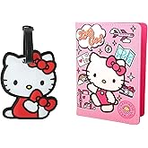 Hello Kitty Passport Holder and Luggage Tag Set Official License, Sanrio Passport Cover and Bag Tag