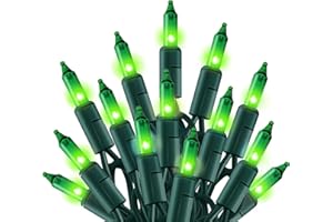 TW SHINE Green Christmas Lights, 20FT 100 Count Incandescent Halloween Lights, Waterproof St. Patrick's Day Decorations for Outdoor Indoor Xmas Tree Patio Home Party Garden Yard Decor