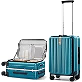 Hanke 20 Inch Carry On Luggage Hard Shell Top Opening Aluminum Frame Hardside Suitcase with Spinner Wheels, Durable Rolling Luggage for Men & Women Travel, Christmas & Birthday Gifts, Caribbean Blue