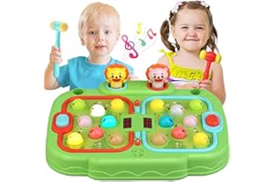 Toddler Toys for 3 4 5 6 Year Old Boy Girls, Whack A Mole Game for Kid, Interactive Toys with Sound, Light Up, 5 Modes, 8 Spe