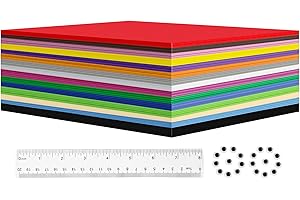 BIGUPHATE 60 Pack EVA Foam Sheets, 12 x 8 Inch, 1mm Thick, Assorted 15 Colors Crafting Sponge Foam Paper for School Scrapbooking and DIY Craft Projects