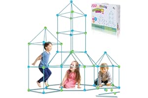 OBUBY Kids Fort Building Kit 120 Pieces Construction STEM Toys for 5 6 7 8 9 10 11 12 Years Old Boys and Girls Ultimate Forts Builder Gift Build DIY Educational Learning Toy for Indoor & Outdoor