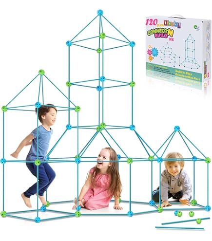 Tiny Land Kit De Construcción De Fortaleza De 130 Piezas – Varillas Y Bolas Para Castillos, Túneles Y Tiendas, Para Niños De 5 A 8 Años