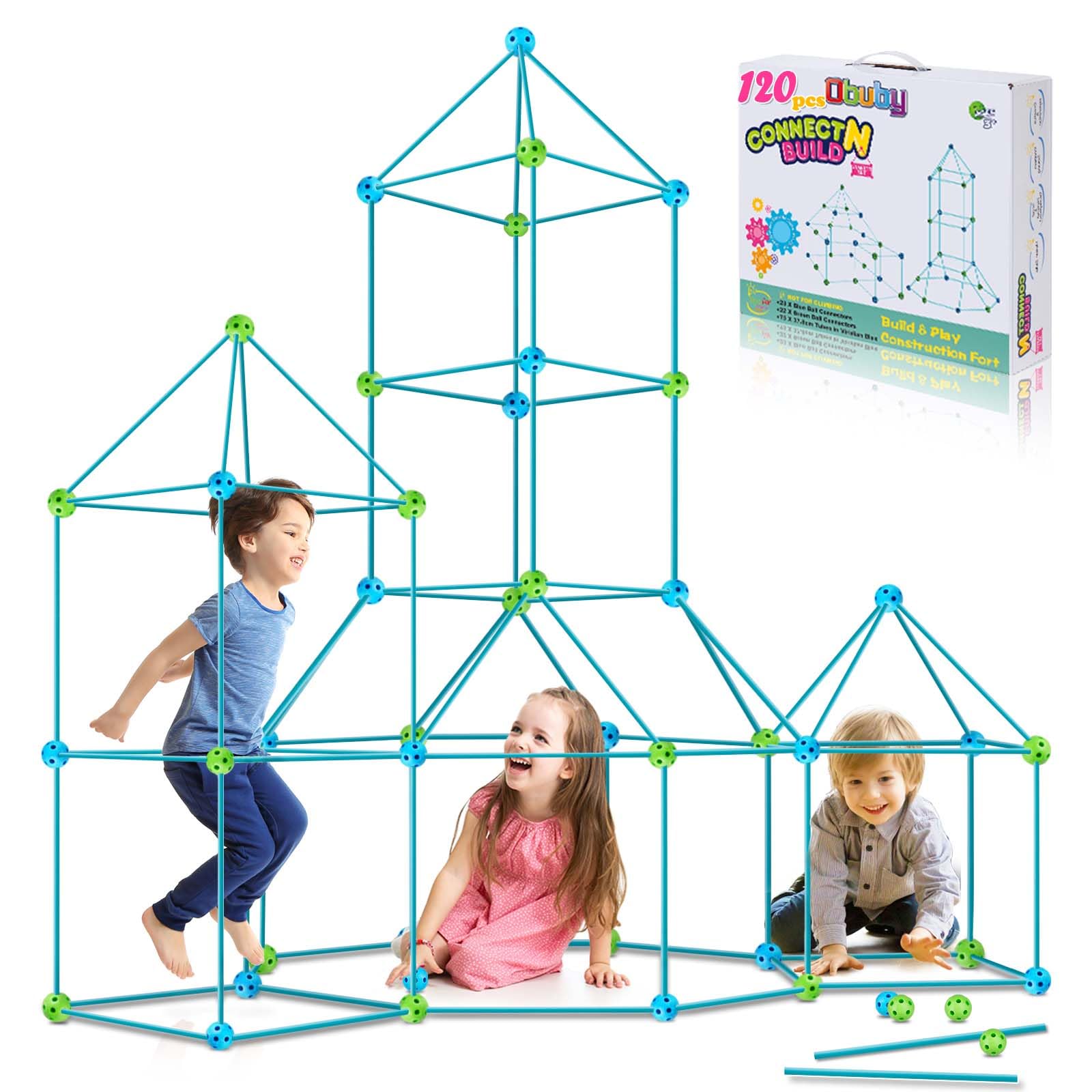 Photo 1 of Kids Fort Building Kit 120 Pieces Construction STEM Toys for 3 4 5 6 7 8 9 10 11 12 Years Old Boys and Girls Ultimate Forts Builder Gift Build DIY Educational Learning Toy for Indoor & Outdoor