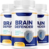 (3 Pack) Brain Defender - Official Brain Defender Supplement Advanced Pills, Natural Brain and Memory Support, Brain Defender Health &amp; Wellness Multivitamin, 180 Capsules for 3 Months