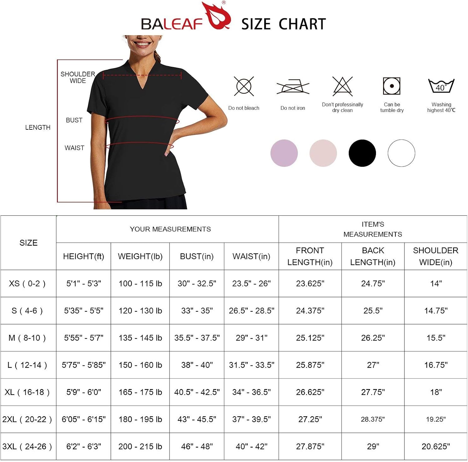 BALEAF Women's Tennis Golf Shirts UPF 50+ Quick Dry Sun Protection Short Sleeve Polo Shirts Collarless V-Neck Lightweight: Clothing