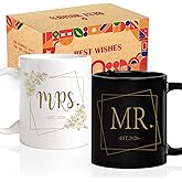 Mr and Mrs Coffee Mugs Set, Wedding Gift Sets, Engagement Gifts, Ceramic Coffee Mug for the Couple, Ideal Gift for Engagement, Anniversary, Bride and Groom 2-Piece Set (MR & MRS) -41