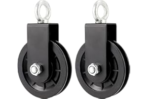 KOHAND MAAIGU 2 PCS 3.54 in/90 mm Cable Pulley Wheel, 360 Degree Silent Detachable Rotation Traction Wheel, Heavy Duty Mute Swivel Fitness Pulley Wheel for DIY Gym Pulley System, Equipment Replacement, Hoist