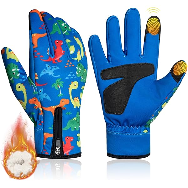 Blue Cold Weather Bike Gloves GOESTRIC 100% Waterproof Winter Work