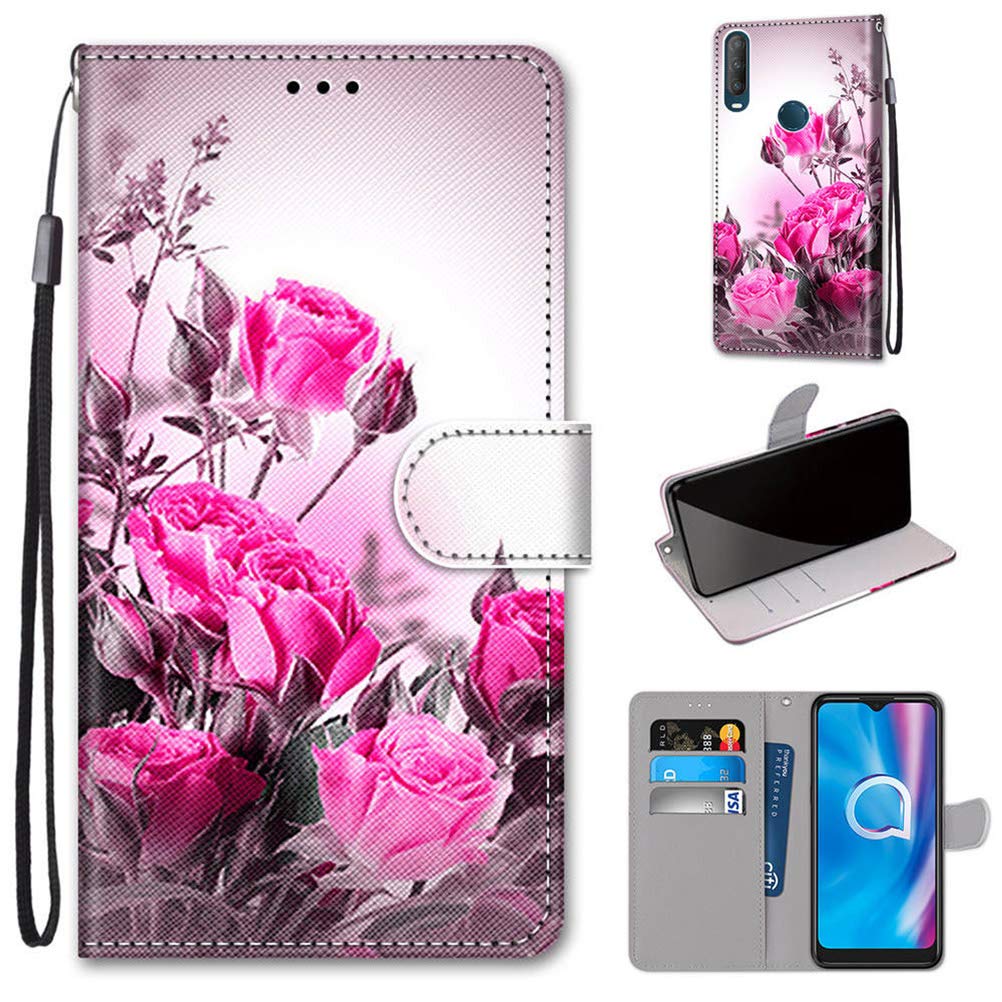 Mikikit Cute 3D Painted Leather Case for 1S 2020, Case Flip Cover with Magnetic clasp Clamshell Protective Case kickstand Card Holder Leather Wallet Case for 3L 2020
