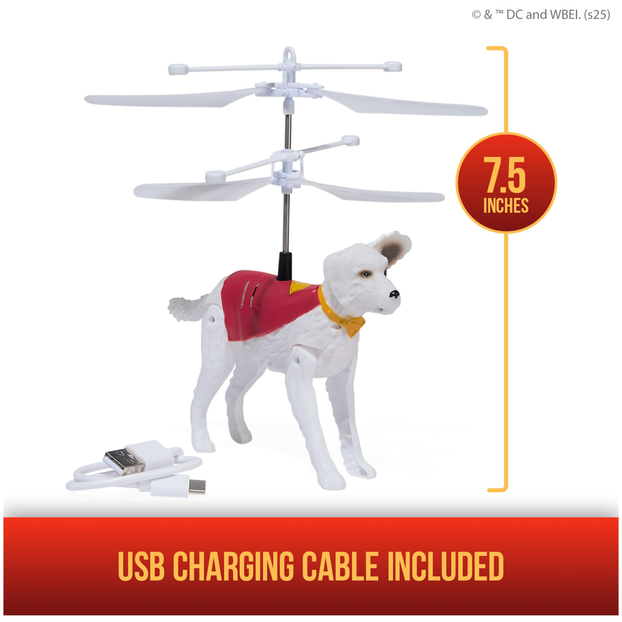 DC Comics, Superman Up in The Sky! Flying Krypto, RC Toys and Remote Control Toys for Kids, 7.5-Inch Hovering Superdog, for Ages 4 and Up
