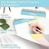 SWEETZER & ORANGE S&O Daily Planner Notepad 52-Page Turquoise Coiled Organizer view 3