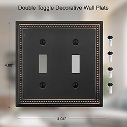 OKAWYC Double Toggle Light Switch Cover Belaire