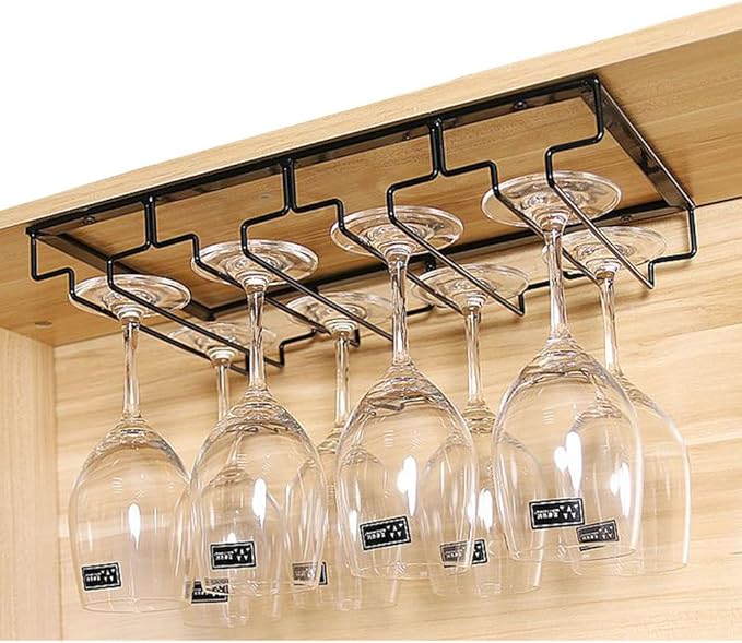 E Support Under Stemware Rack Metal Wall Hanging Wine Bottle