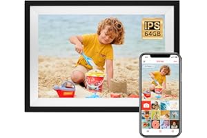 WDYQJE Frameo 10.1 Inch Digital Picture Frame with 1280 x 800 HD IPS Touch Screen, 64GB Large Storage and 2GB RAM WiFi Digital Photo Frame, Easy Setup, Share Moments Remotely via Frameo, Gift for Friends