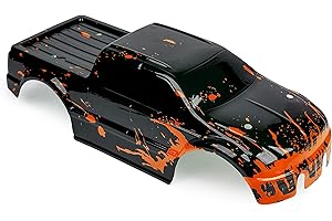 SummitLink Custom Body Compatible for T/E Maxx Shell Cover E-Maxx 1/10 Scale RC Car (Truck not Included) (Muddy Orange Over Black)