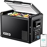 ICECO VL45 ProS Portable Refrigerator, Multi-directional Lid, Dual USB & DC 12/24V, AC 110-240V, 45L Steel Compact Refrigerat