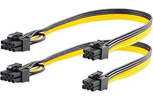 ELFJMZP 6 Pin Male to 8 Pin (6+2) Male PCI Express GPU Power Supply PCIe Adapter Cable, Computer Suitable Cable