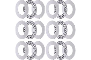 OIIKI 6 Sets AXK2035 Needle Roller Bearings with 2 AS Washers, OD 35mm, ID 20mm, Thick 4mm, Small Bearings, Thrust Bearings for Mower, Lawn Tractor, Automotive