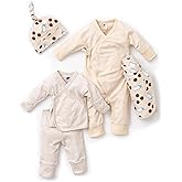 MONICA + ANDY Hello Baby Cuddle Box, Organic Cotton Newborn & Infant Baby Gift Set, One Piece, Cap & Swaddle