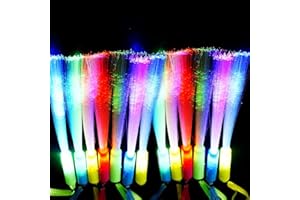 ProlPings 30PC Glow Fiber Optic Wand Glow Sticks,LED Light Up Wand,Glow in The Dark Party Supplies Favors,4 Color Neon Light up Toy fit Thanksgiving Xmas Holiday Birthday Concert Party