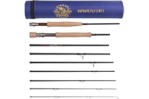 RIGGED & READY TRAVEL FISHING Rigged and Ready 2-in-1 Fly Fishing Travel Rod. 2 Rods. 9ft 273cm #6 7ft 213cm and #4 Fishing Rod Options 2 Handle Combination. Toray Carbon-8 Sections. Tube 18’ 45cm