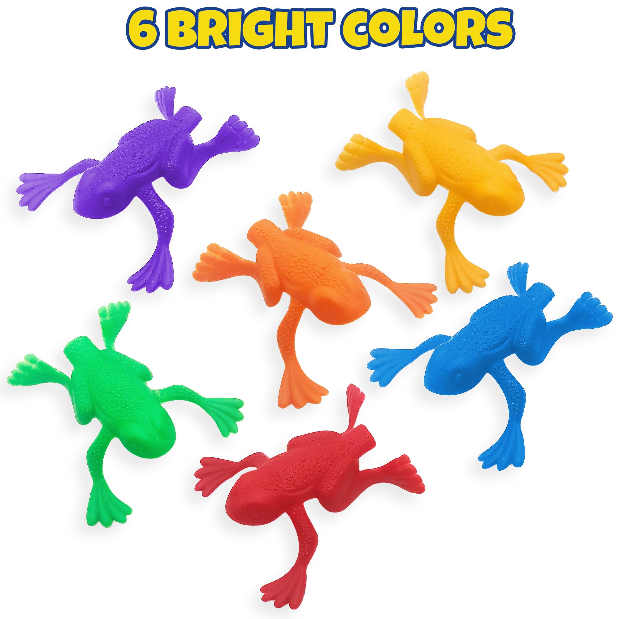 ArtCreativity 144pcs Jump n Leap Frog Toy - 2 Inch Assorted Colors, Cool Jumping Plastic Frogs for Kids - Vibrant Color Variety - Fun Frog Party Favors, Goody Bag Fillers
