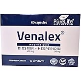 Venalex MPFF 500 mg Supplement &ndash; Micronized Diosmin 450 mg &amp; Hesperidin 50 mg &ndash; 9:1 Flavonoid Formula &ndash; 60 Vegan Capsules