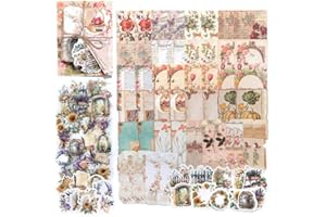 Alideco 100pcs Vintage Scrapbook Supplies Pack for Art Journaling Bullet Junk Journal Planners DIY Paper Stickers Craft Kits Notebook Collage Album Aesthetic Cottagecore Picture Frames (zhiwubaike)