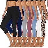 FULLSOFT 7 Pack Leggings for Women - High Waisted Tummy Control Workout Yoga Running Tights Pants