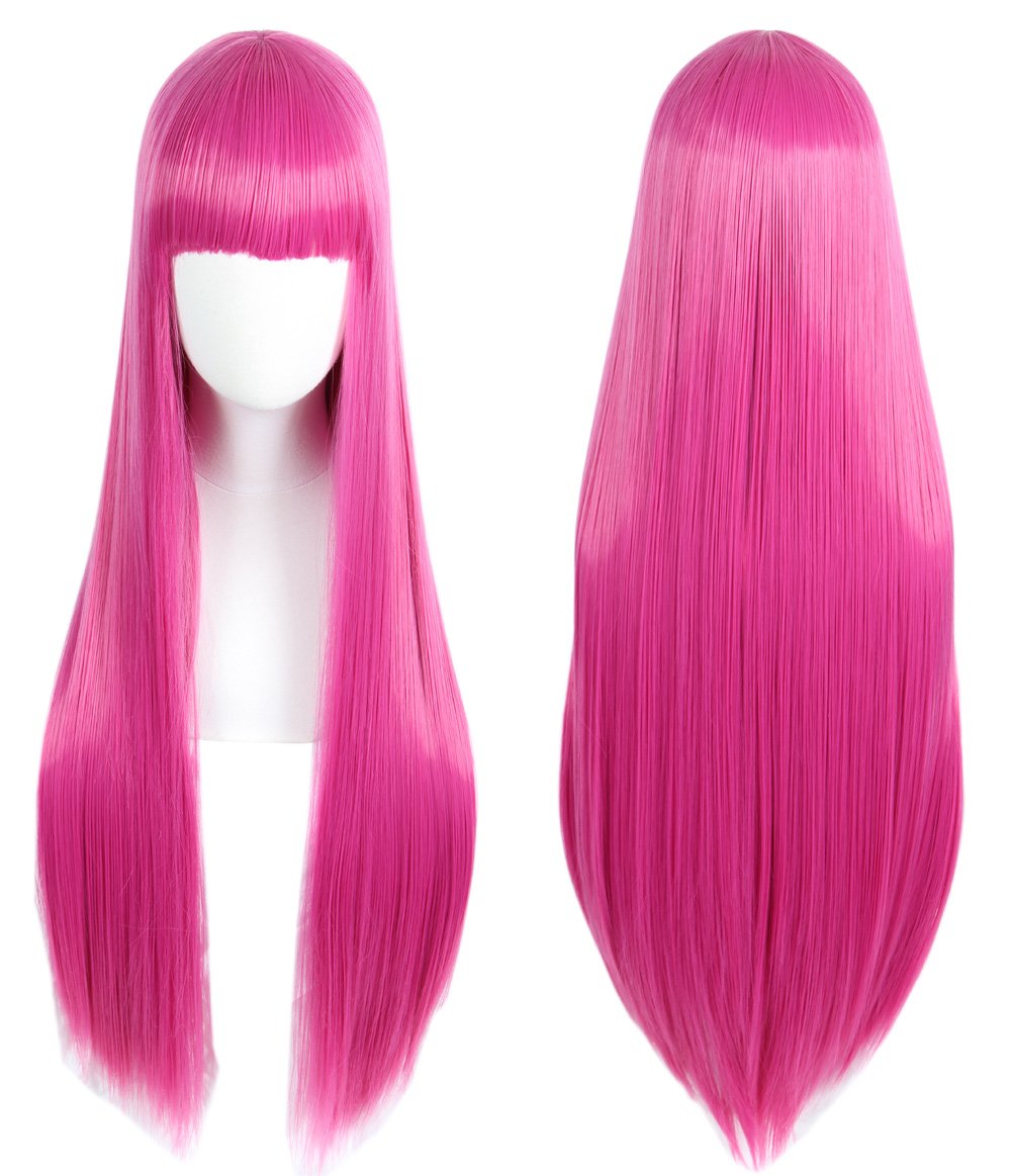 Linfairy Anime Hot Pink long Princess Wig Halloween Costume Cosplay Wig for Women 85CM โ image 1