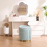 DRKAT Swivel Vanity Stool with Back Comfy Vanity