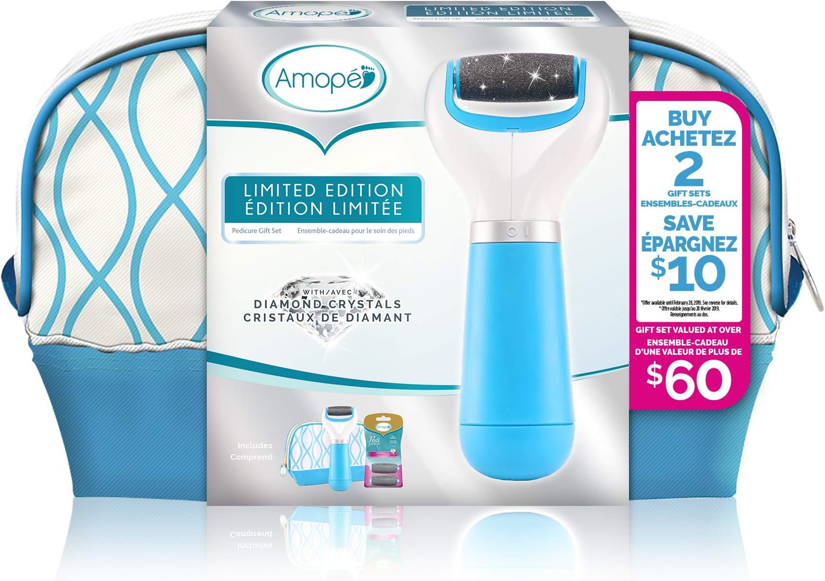 Amope Pedi Perfect Pedicure Gift Set With Diamond Crystals, Limited Edition