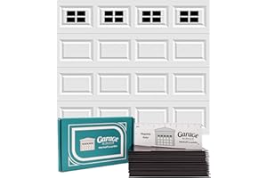 MERHOFF & LARKIN Magnetic Garage Door Windows | Fits 1 Car Garage | Strong & Glossy Real Look | Decorative Black Window Decals | Magnets Hardware Set | Faux Kit | Perfect Decoration & Easy Installation Home Upgrade