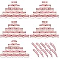 100 Count 10g Small Sample Containers with Lids and 10 Pcs Mask Spatula, Refillable Cosmetic Jars Plastic Makeup Containers Lip Scrub Containers for Beauty Products - Pink